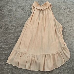 super cute open back peach high neck tank